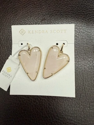 Pendientes Kendra Scott Auténticos Perla Blanca Grandes Corazón Ansley ¡NUEVOS! Foto 1 de 4