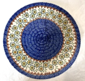 Manufaktura polnische Keramik 10" Essteller handbemalt Blumenmuster - Bild 1 von 5