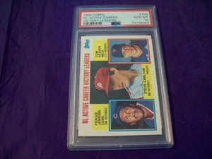 1984 TOPPS #706 NL VICTORY LDRS FERGIE JENKINS, STEVE CARLTON, TOM SEAVER PSA 10 - Picture 1 of 2