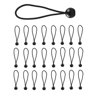 25 Pack 6 Inch Ball Bungee Cords, Heavy Duty Outdoor Natural Latex Tarp Strap... - Picture 1 of 7
