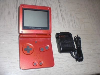 Sistema de consola Nintendo Game Boy Advance GBA SP AGS-001 rojo LÍNEA DE PANTALLA PROBADA Foto 1 de 4