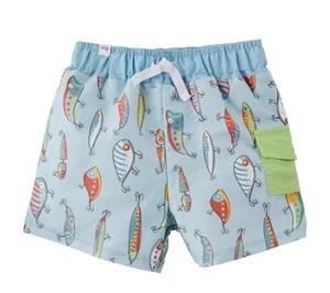 Mud Pie Boy Fishing Lure Swim Trunks Medium 2T-3T UPF 50+ New With Tags 🐠 - Picture 1 of 9