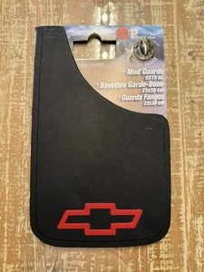 VTG NOS Plasticolor Chevy Red Bowtie Mud Flap Guards Set (2) Chevrolet 9x15 - Picture 1 of 6