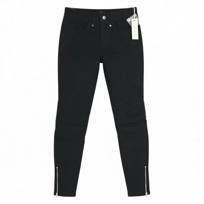 Diesel P-Amal 00SJLC 0GAJK Pantaloni Donna W27 Nero Elasticizzati Zip RRP170 - Immagine 1 di 4