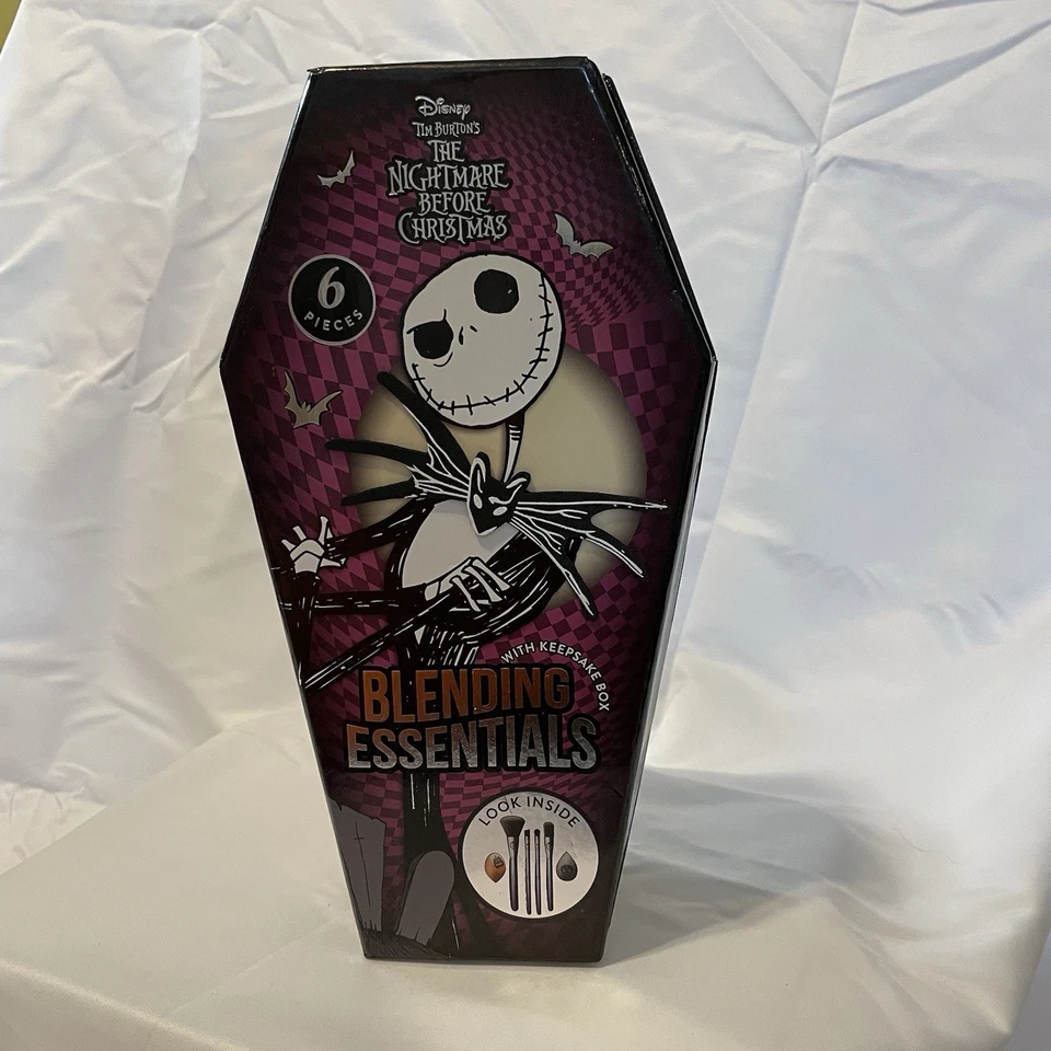 Disney Nightmare Before Christmas Makeup Brush Blending Set In Coffin Keep Box