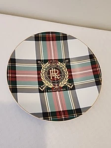 Ralph Lauren KILGOUR 8 1/8" Tartan Equitazione Plaid Insalata Piatto Dessert - Foto 1 di 4