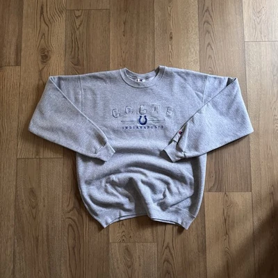 De colección Indianapolis Colts Bordado Gris Para Hombre Medio Cuello Redondo Campeón Años 90  Foto 1 de 4