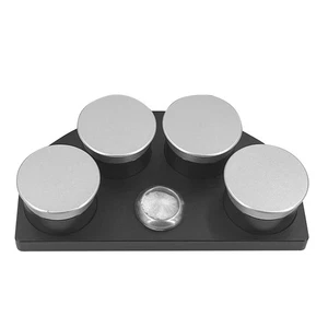 Black Alloy Oil Cup Stand With 4 Containers Tool For Watchmaker Watch Repair - Picture 1 of 11