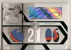 2008 Triple Threads Jose Reyes Auto 1/1 Patch Jersey Autograph #84 White Whale - Picture 1 of 1
