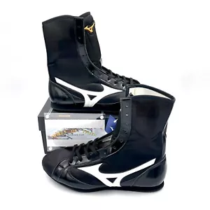 MIZUNO Scarpe da Boxe Nero Bianco Line Finisher MID 21GA2310 NAOYA INOUE US5 - 11 - Foto 1 di 23