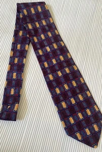 Corbata Robert Talbot Vintage Azul Rojo Dorado Seda 100% - Imagen 1 de 8