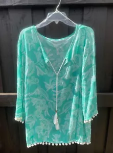 DAMEN XL PRINCESS CRUISE BADEANZUG STRAND COVER UP SEAGREEN PAISLEY NEU MIT ETIKETT - Bild 1 von 7