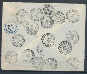1935 Lettre MADAGASCAR Tannarive A/R 18 cachets de retour P2910 - Imagen 1 de 2