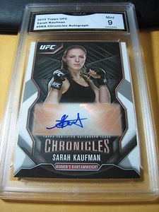 SARAH KAUFMAN 2015 TOPPS UFC CHRONICLES AUTO AUTOGRAPH # SKA GRADED 9 - Picture 1 of 1