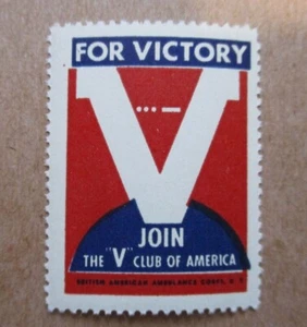 Cinderella WWII 1944 FOR VICTORY "JOIN THE "V" CLUB ..._ OF AMERICA See Pic - Picture 1 of 2