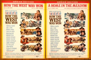 2 1963 WESTERN FILM organ sheet music HOW WEST WAS WON John Wayne ALFRED NEWMAN - Picture 1 of 1