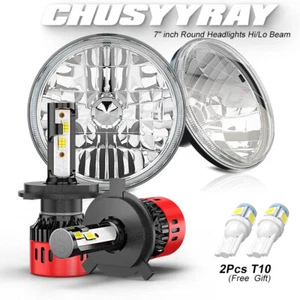 Pair 7 Inch Round Led Headlights High/Low Beam For Ford Mustang 1965 - 1972 1973 - Picture 1 of 16