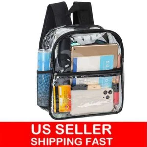 Clear Zip Sling Bag Transparent Stadium Shoulder Bag PVC Adjustable Backpack NEW - Imagen 1 de 12