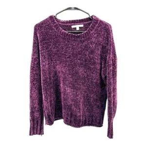 Pantalones de mezclilla Seven 7 | Suéter de chenilla tejido púrpura medio M para mujer - Imagen 1 de 12