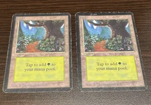 2x Alpha Forest V2 MP Moderate Play Magic the Gathering MTG - Picture 1 of 2