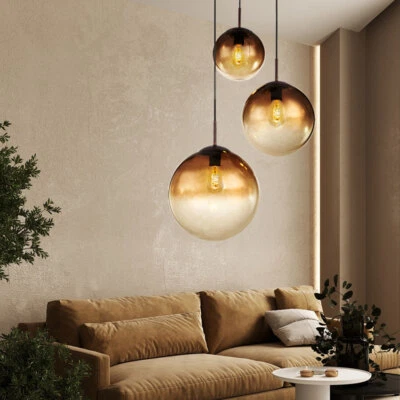 Lampada A Sospensione A Sfera LED Stile Retro Filamento Vetro Per Soggiorno - Immagine 1 di 4