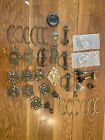 East Lake Drawer Pulls, Knobs, Hinges Lot.  Mixed Lot 37 Pieces