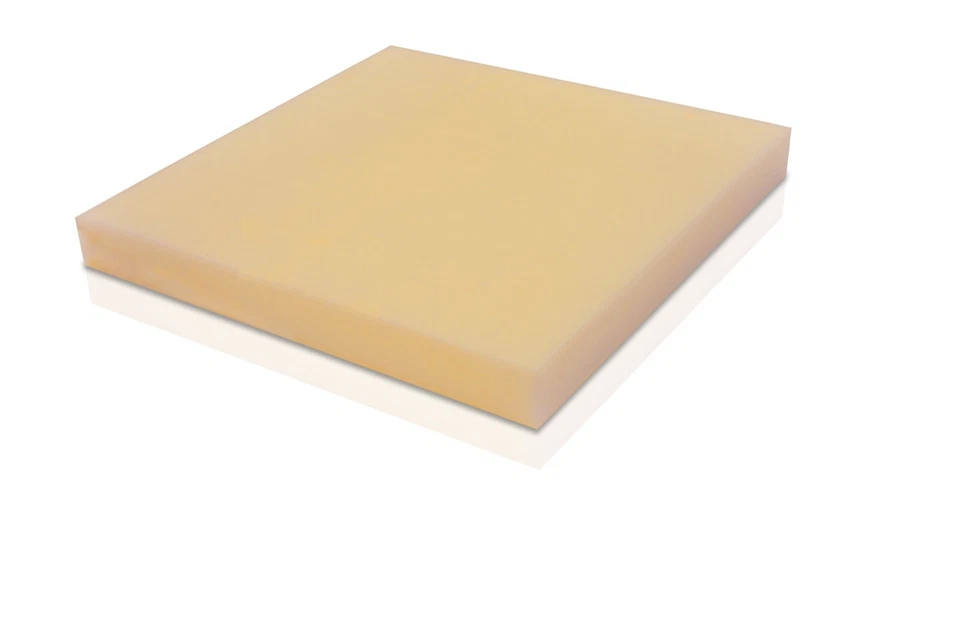 Cast Nylon 6 Plastic Sheet .500" - 1/2" x 24" x 24" - Yellow Color - Image 1 of 1