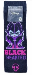 Disney Villains Black Hearted 1 Pair Knee High Socks Fits Shoe Size 4-10 NWT - Picture 1 of 9