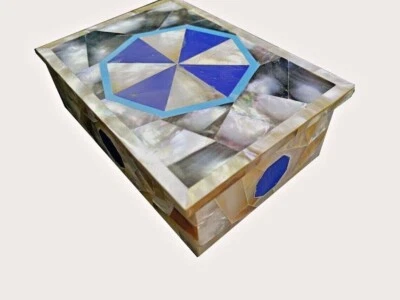 6"x4"x2" Marble Keepsake Box Pauashell Rare Stone Random Art Work Box - Image 1 of 3