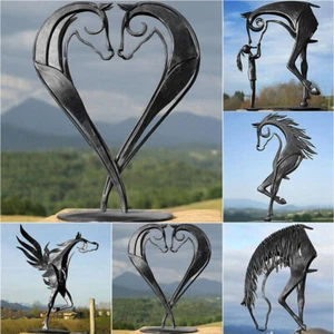 Metal Horse Statue Sculpture Home Garden Ornament Figurines Deco Art Craft Gift▪ - Picture 1 of 16