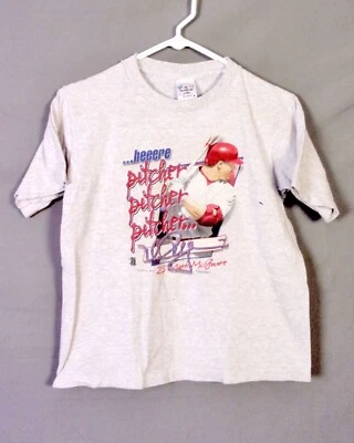 Camiseta vintage años 90 MLBPA rara niños Mark McGwire EE. UU. Juventud L 14-16 Foto 1 de 4