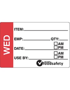 Fildes Labels Removable Prep Wednesday 49 X 75mm 250 Pack Roll - Picture 1 of 1