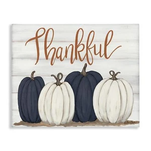 Stupell Industries Autumn Farm Pumpkin Harvest with Thankful Phrase Canvas Wa... - Picture 1 of 7