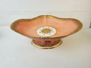 Motthhedeh Salmon Color Footed Porcelain Bowl Italy  - Picture 1 of 10
