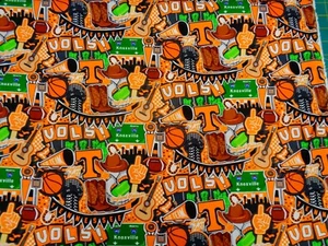 UNIVERSITY of TENNESSEE DOODLE DESIGN BRAND NEW 1 YARD 100% COTTON - Picture 1 of 5
