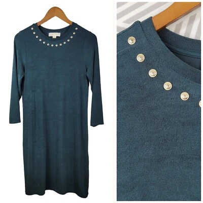 Michael Kors рубашка платье размер маленький эластичной Slinky путешествий вязаный midi темно-зеленый - Изображение 1 из 4