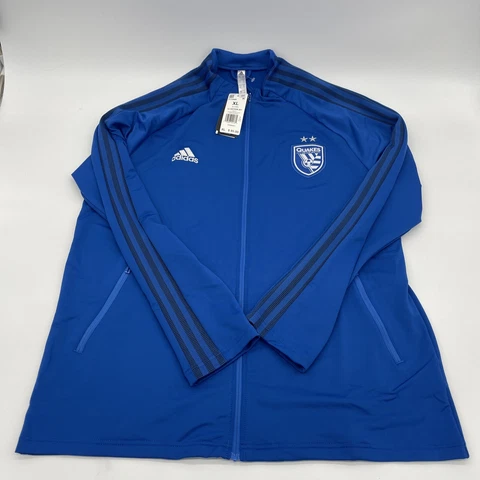 🔥New Mens Adidas San Jose Earthquakes Anthem Soccer Track Jacket FI1446 Sz XL Cover