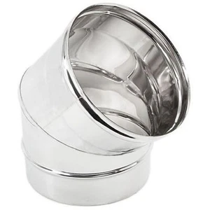 CURVA GOMITO 45°- INOX AISI 304 - PER STUFE e CAMINI - Foto 1 di 4