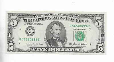 Chicago GC Ortega/Baker Choice 1985 $5 nítido sin circular Foto 1 de 2