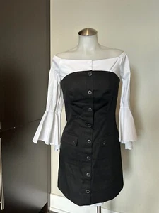 INTERMIX Black & White Corset Dress Size S Retail $500 - Picture 1 of 12