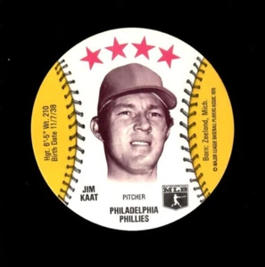 Bolsas de almuerzo MSA Safelon 1976 discos Jim Kaat Philadelphia Phillies como nuevas - Imagen 1 de 2