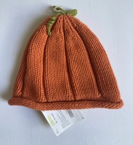NWT Gymboree Harvest Leaves Halloween 0-12 Months Orange Pumpkin Sweater Hat - Picture 1 of 2