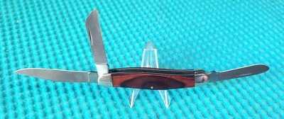 HERMOSA NAVAJA DE BOLSILLO ALABAMA OSO MGC EE. UU. 3 HOJAS MANGO MADERA Foto 1 de 4