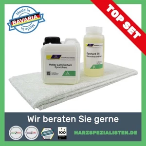 NEW 1,5 kg Epoxidharz und 2 m² Glasfasermatte 300 g/m² GFK Laminierharz TOP SET - Bild 1 von 2