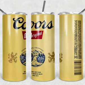 COORS ORIGINAL DOSENBECHER - Ein 20 Unzen Metall Isolierbecher, Deckel & Strohhalm - Bild 1 von 3