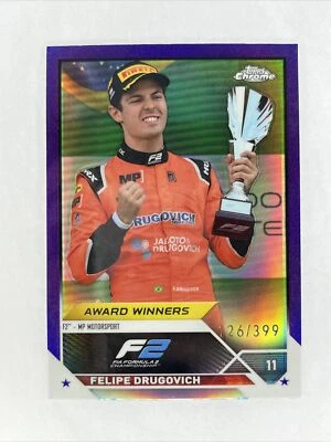 2023 Topps Chrome F1 Felipe Drugovich #192 Purple Refractor /399 MP F2 - Image 1 of 2