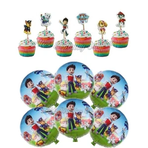 Paw Patrol Cupcake Toppers and Balloons Birthday Party Supplies - Picture 1 of 3