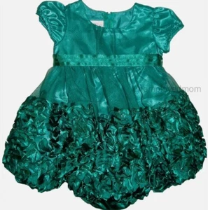 Girls Christmas Holiday Dress 2 pc Bubble Style Bottom Party Dress Up Church - Picture 1 of 9
