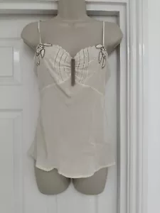 New W Tags Whistles Ivory Cream Silk Camisole Top Blouse Adj Straps Size 8 - Picture 1 of 8