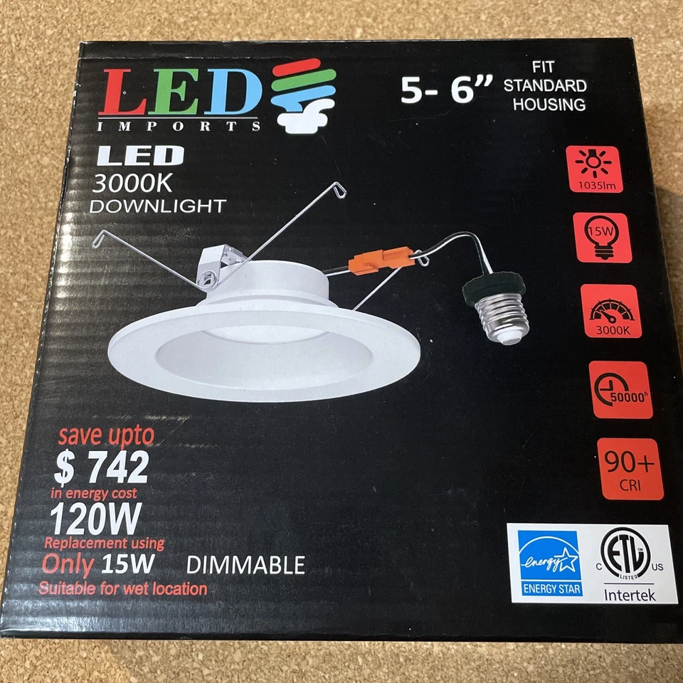 Luz de lata regulable empotrada LED retrofit de 3000 k de 5/6 pulgadas Foto 1 de 4